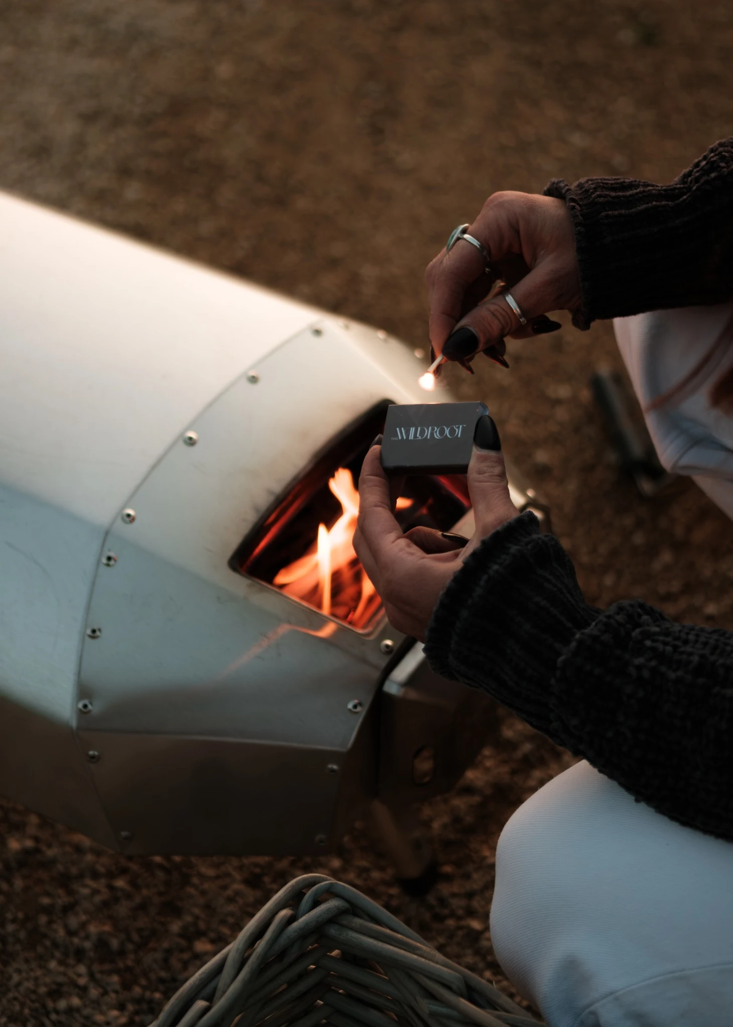 Lighting the pizza oven