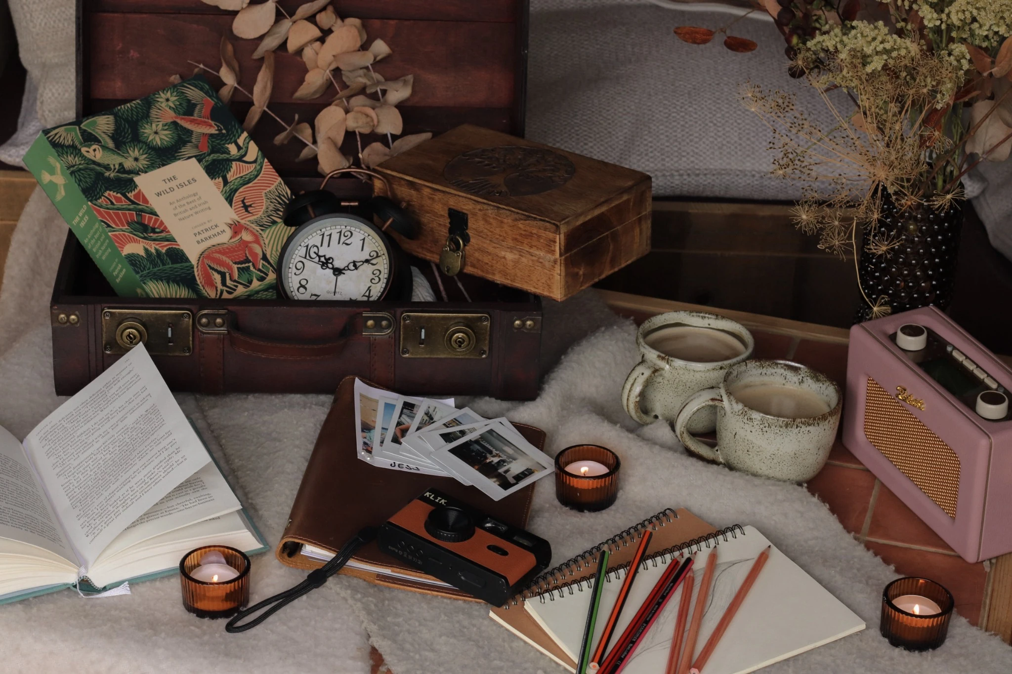 Camera, books and analogue games