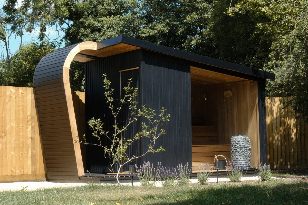 Sauna exterior and planted setting